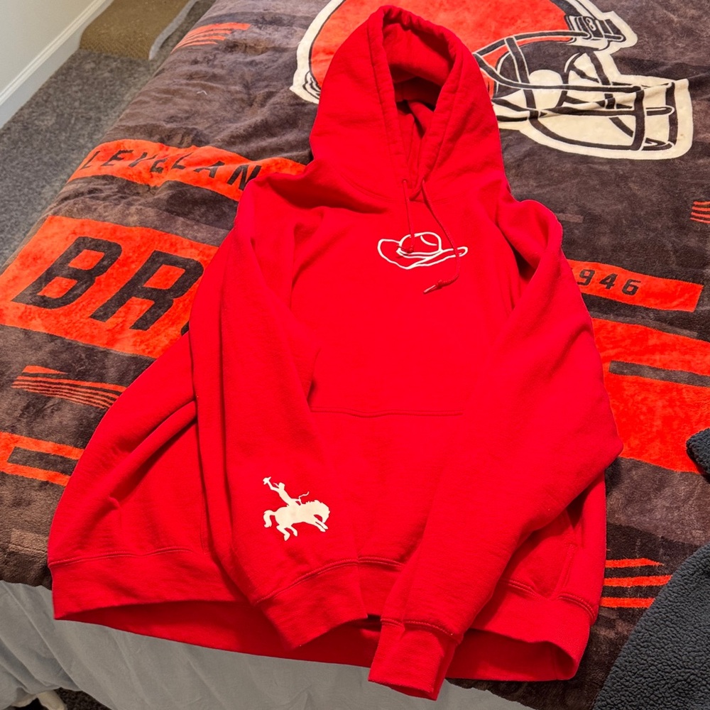 Red Hoodie with Embroidered Logo
